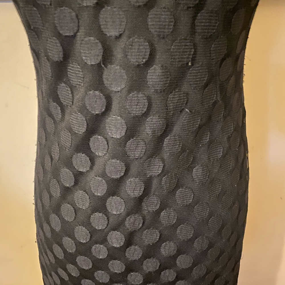 En Focus Studio Black Polka Dot Sheer Overlay Dress with Pockets Size 6 - Picture 3 of 6
